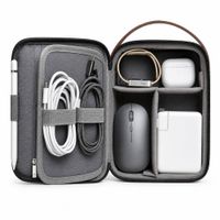Estuche organizador Roadtrip L, 18 x 16 x 7 cm, rígido, nylon, gris